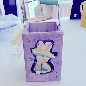 Purple wooden Easter basket